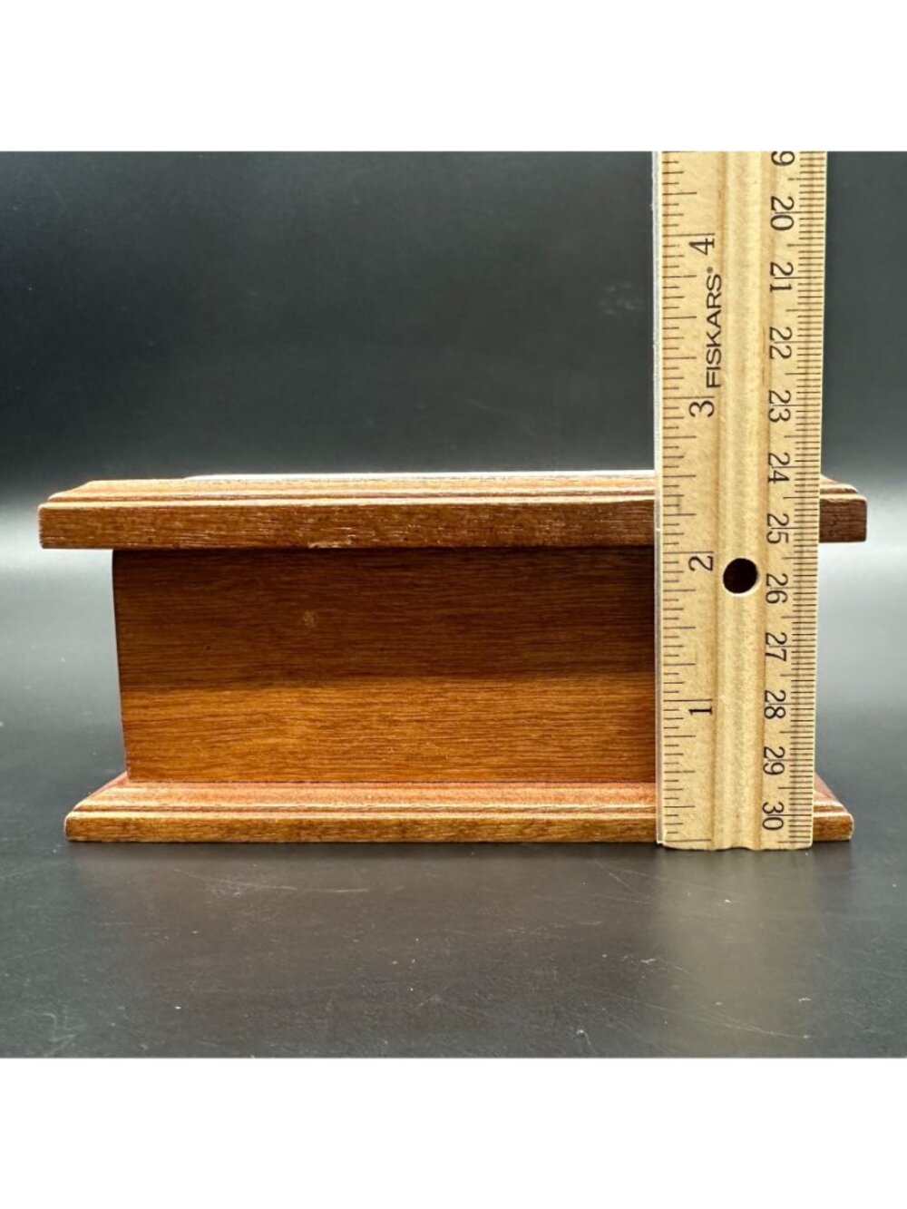 Vintage Wooden Jewelry Box Mirror Velvet Lined Prairie Girl Butterfly 1980s - Picture 10 of 10